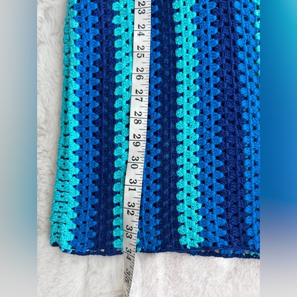 NWT: Lovers and Friends Blues Crochet Mini Dress Cover Ups Size Medium - Picture 8 of 11